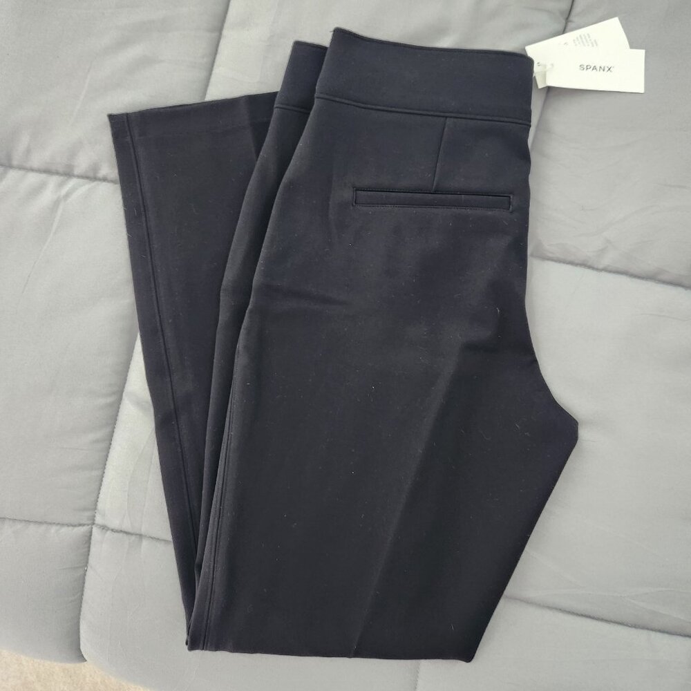 NWT SPANX Smooth Perfect Fit Slim Straight Pants, Black, Size Medium Petite